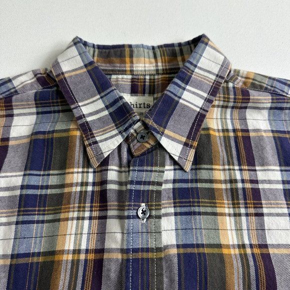 Shirts By AG Adriano Goldschmied Purple Plaid Flannel Mens Size Medium Casual - Picture 4 of 9